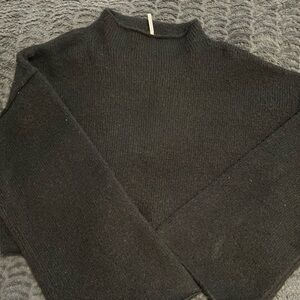 Free People Small Cropped Black Sweater